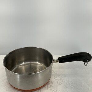 Revere Ware 2 Qt. #88‎ Stainless Steel & Copper Saucepot Black Handle